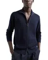 Emporio Armani Grid Stitch Sweater In Blue