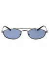 Emporio Armani Gunmetal Opaco Metal Sunglasses In Black