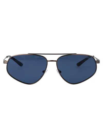 Emporio Armani Gunmetal Opaco Metal Sunglasses In Metallic