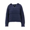 Emporio Armani Hair Wool-blend Knitted Sweater In Blue