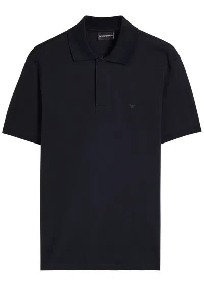 EMPORIO ARMANI EMPORIO ARMANI HALF-ZIP COTTON POLO SHIRT