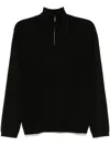 Emporio Armani Half-zip Jumper In Blue