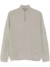 Emporio Armani Half-zip Jumper In Gray