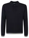 Emporio Armani Half Zip Polo Neck Sweater In Blue