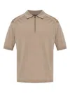 Emporio Armani Half-zip Polo Shirt In Neutral