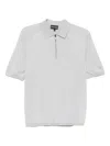 Emporio Armani Light Grey Wool Blend Polo Shirt In Gray
