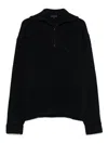 Emporio Armani Half Zip Turtle Neck Sweater Clothing In Black