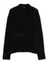 Emporio Armani Half Zip Turtle Neck Sweater Clothing In Black