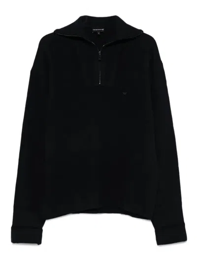 EMPORIO ARMANI EMPORIO ARMANI HALF ZIP TURTLE NECK SWEATER CLOTHING