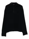 Emporio Armani Half Zip Turtle Neck Sweater Clothing In Blue
