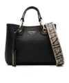 Emporio Armani Myea Black Shopper Bag With Pouch In Black