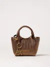 Emporio Armani Compact Polyurethane Shopping Bag In Brown