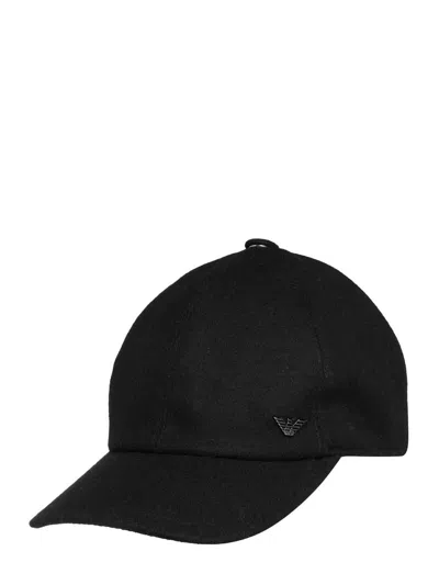 Emporio Armani Logo-plaque Cap In Black