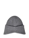 Emporio Armani Ribbed Beanie In Grey