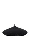 Emporio Armani Fitted Round Crown Hat With Crystal And Stud Embellishments In Black