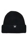 Emporio Armani Woolen Hat In Black
