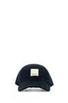 Emporio Armani Midnight Blue Stretch Corduroy Baseball Cap In Blue