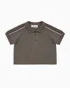 EMPORIO ARMANI HEAVY JERSEY POLO SHIRT WITH EAGLE TAPE ON THE SLEEVES