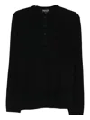 Emporio Armani Jacquard Wool And Silk Sweater In Black