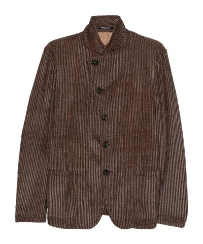 EMPORIO ARMANI HERRINGBONE-PATTERN BLAZER