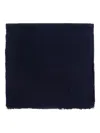Emporio Armani Wool Scarf With Herringbone And Chevron Patterns In Blue