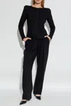 Emporio Armani Asv Chevron Motif Jersey Trousers With Pleats In Black