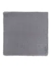 Emporio Armani Herringbone Wool Scarf In Gray