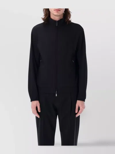 Emporio Armani High Collar Jacket Elasticated Hem