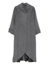 Emporio Armani Mid-length Coat With Collar And Back Vent In Gray