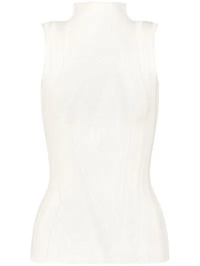 Emporio Armani High-neck Sleeveless Top In White