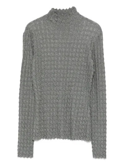 EMPORIO ARMANI HIGH-NECK TEXTURED SWEATER