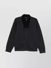 Emporio Armani High Neck Zippered Sweatshirt And Pockets In Black