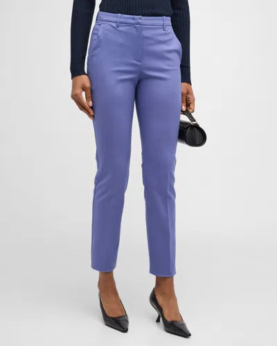 Emporio Armani High-rise Cropped Straight-leg Trousers In Deep Blue