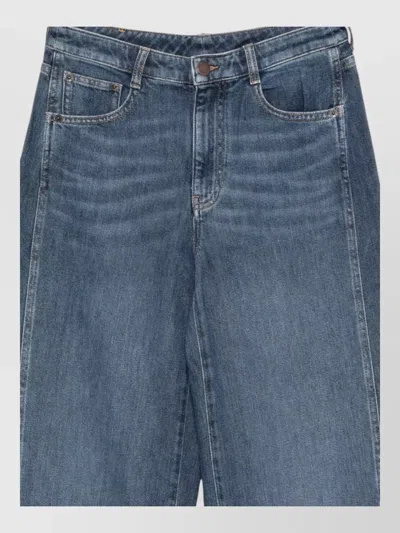 Emporio Armani High Rise Denim Jeans Wide Leg In Multi