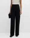 Emporio Armani Chevron Jersey Straight Leg Trousers In Black