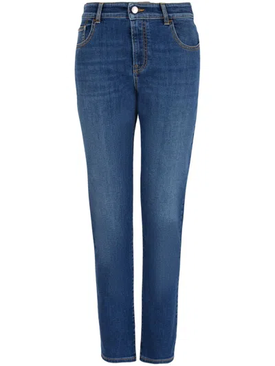 Emporio Armani High-rise Slim-cut Jeans In Blue