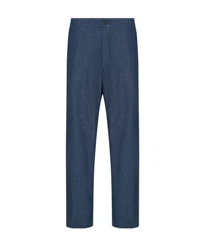 Emporio Armani High-rise Straight-leg Jeans In Blue