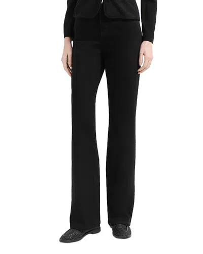Emporio Armani High Rise Straight Leg Pants In Black