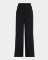 Emporio Armani High-rise Stretch Trousers In Black