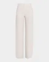 Emporio Armani High-rise Textured Armure Trousers In White