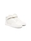 Emporio Armani High-top Leather Sneakers In White