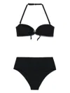 Emporio Armani Black High Waist Brief Bikini Set