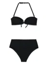 Emporio Armani Black High Waist Brief Bikini Set