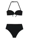 Emporio Armani Black High Waist Brief Bikini Set