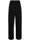 Emporio Armani High-waist Pleated Trousers In Black