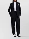 Emporio Armani High Waist Pleated Trousers With Wide Leg In Black