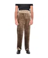 Emporio Armani High Waist Straight Leg Trousers In Brown