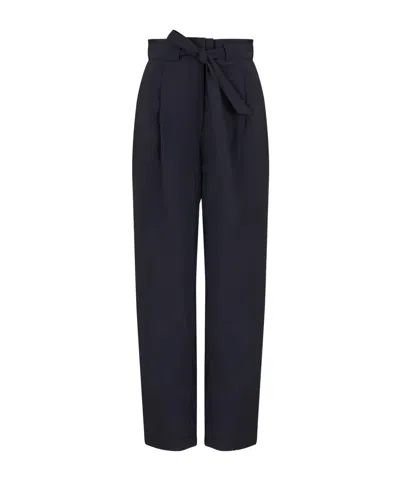 Emporio Armani High-waist Tapered Trousers In Black
