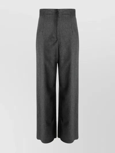 EMPORIO ARMANI HIGH WAIST WIDE LEG TROUSERS WITH POCKETS