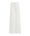 Emporio Armani Light Grey Herringbone-jacquard Trousers In White